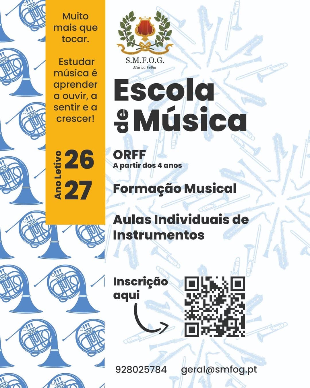 Inscrições na escola de música da SMFOG - Música Velha
